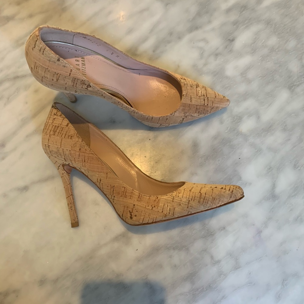 Stuart Weitzman Natural Cork heels pumps 6 1/2